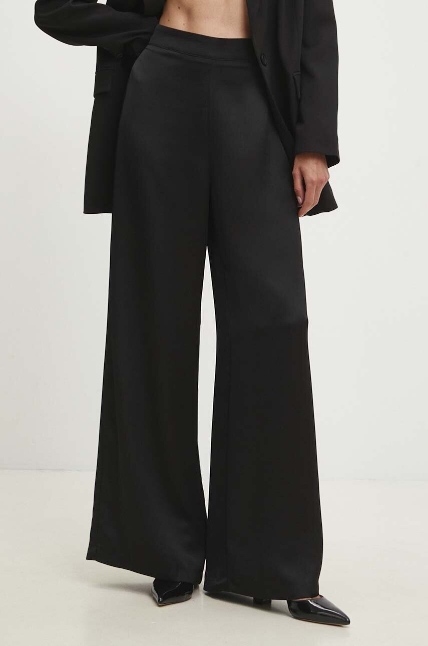Answear Lab pantaloni femei, culoarea negru, lat, high waist
