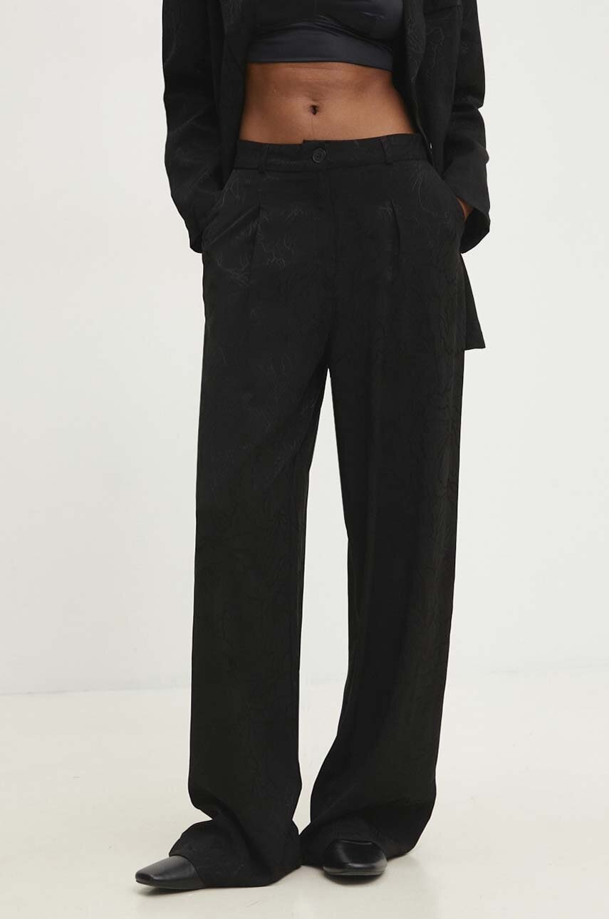 Answear Lab pantaloni femei, culoarea negru, drept, high waist Answear Lab pantaloni femei, culoarea negru, drept, high waist