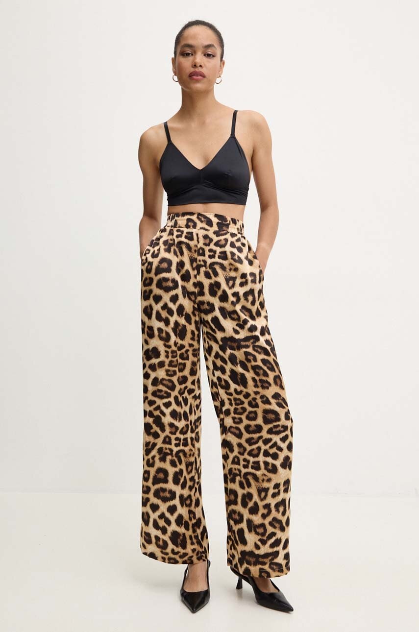 Answear Lab pantaloni femei, culoarea maro, lat, high waist Answear Lab pantaloni femei, culoarea maro, lat, high waist