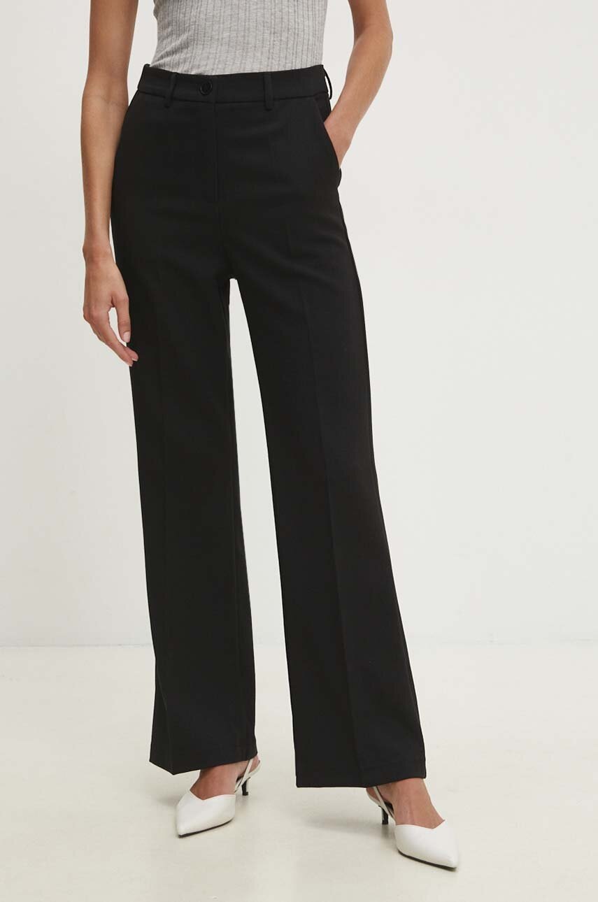 Answear Lab pantaloni femei, culoarea negru, lat, high waist