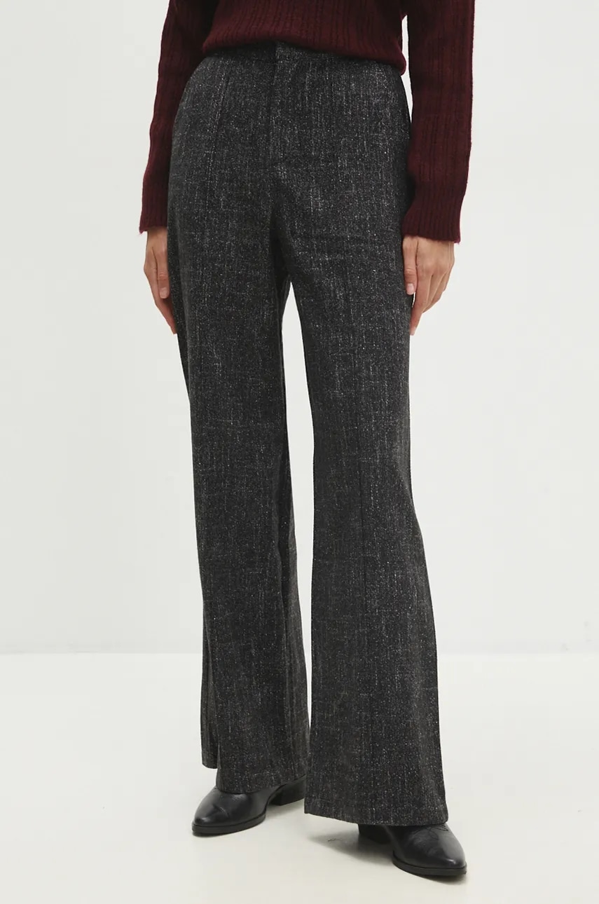 Answear Lab pantaloni femei, culoarea negru, drept, high waist