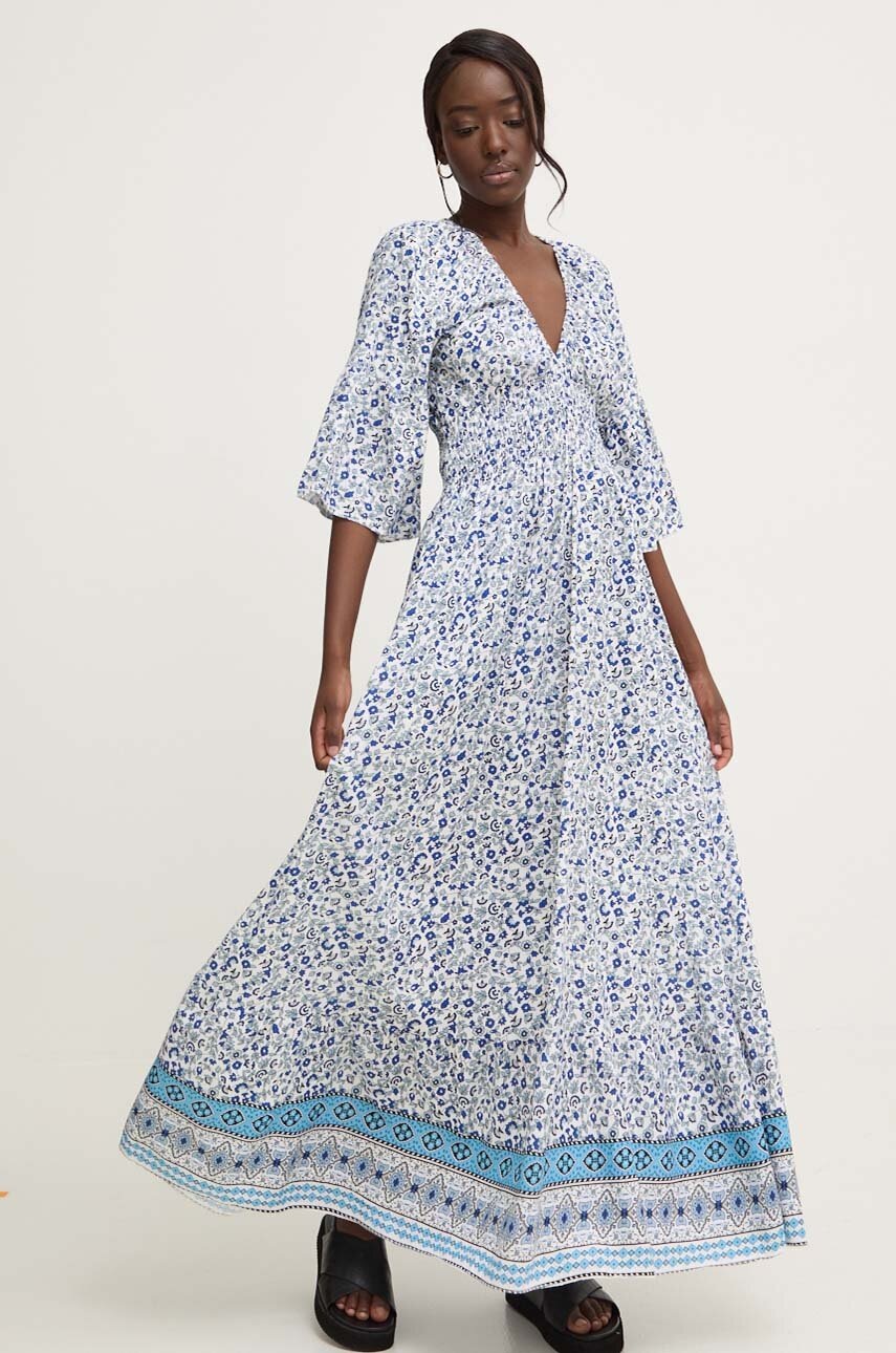 

Рокля Answear Lab в синьо дълга разкроена, Син