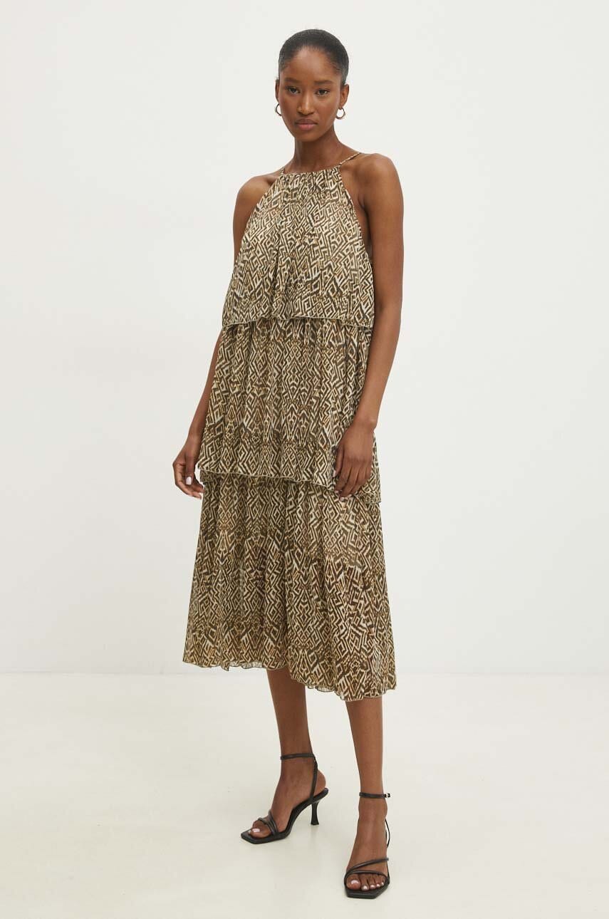 Answear Lab rochie culoarea verde, mini, evazati Answear Lab rochie culoarea verde, mini, evazati