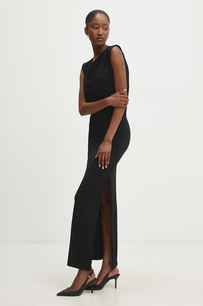 Answear Lab rochie culoarea negru, maxi, mulata Answear Lab rochie culoarea negru, maxi, mulata