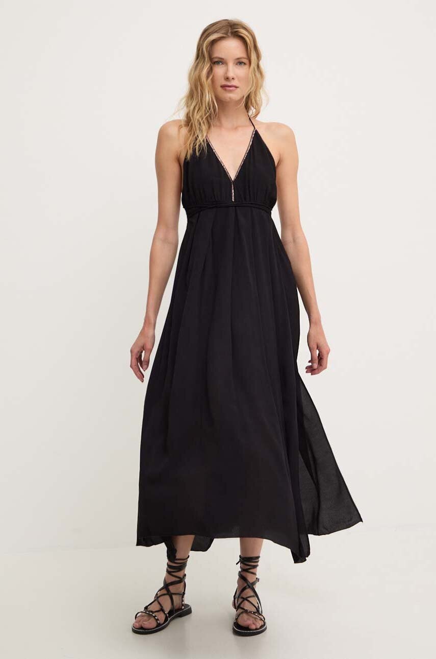 Answear Lab rochie culoarea negru, maxi, evazată