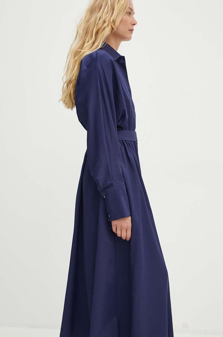 Answear Lab rochie din bumbac culoarea albastru marin, midi, evazati