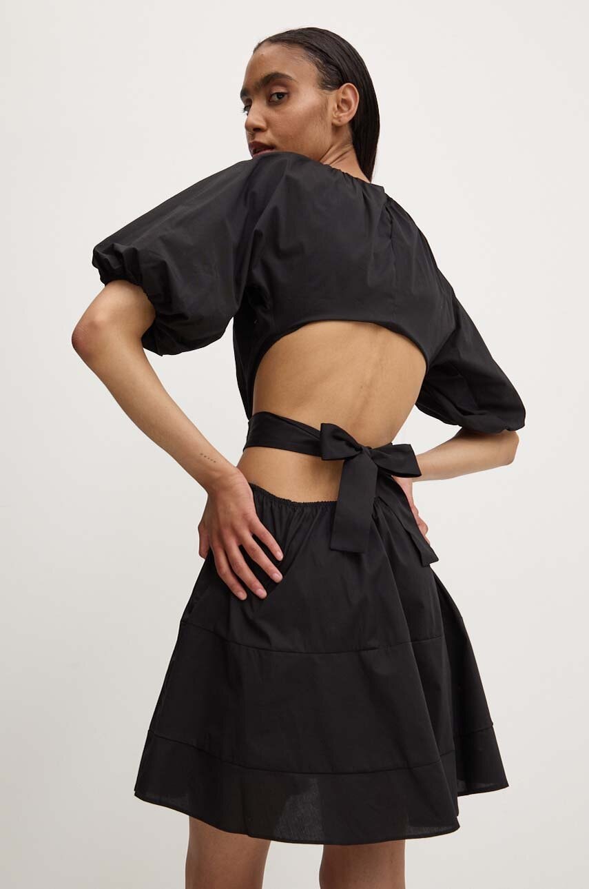Answear Lab rochie din bumbac culoarea negru, mini, evazati Answear Lab rochie din bumbac culoarea negru, mini, evazati