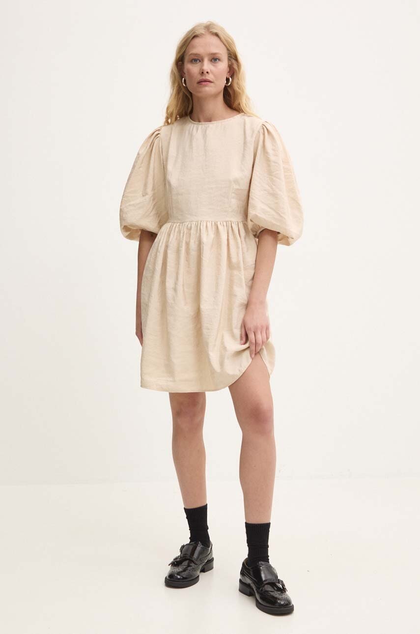 Answear Lab rochie culoarea bej, mini, evazată