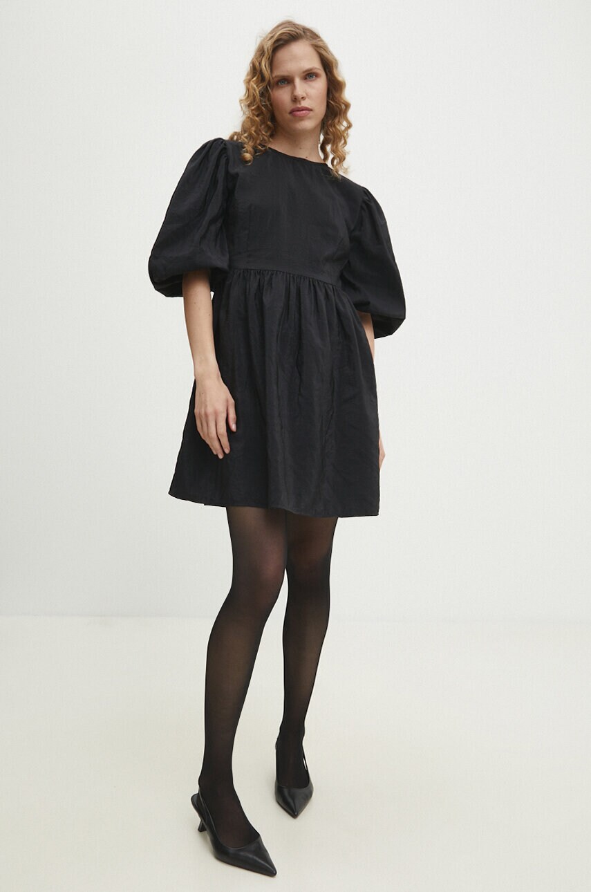 Answear Lab rochie culoarea negru, mini, evazată