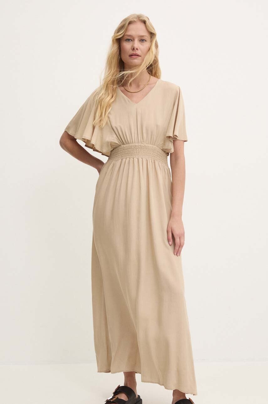 Answear Lab rochie culoarea bej, maxi, evazată
