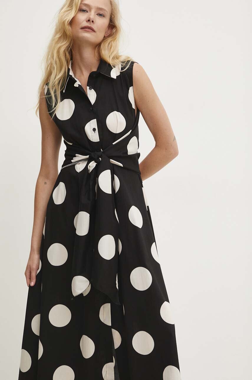 Answear Lab rochie culoarea negru, midi, evazati