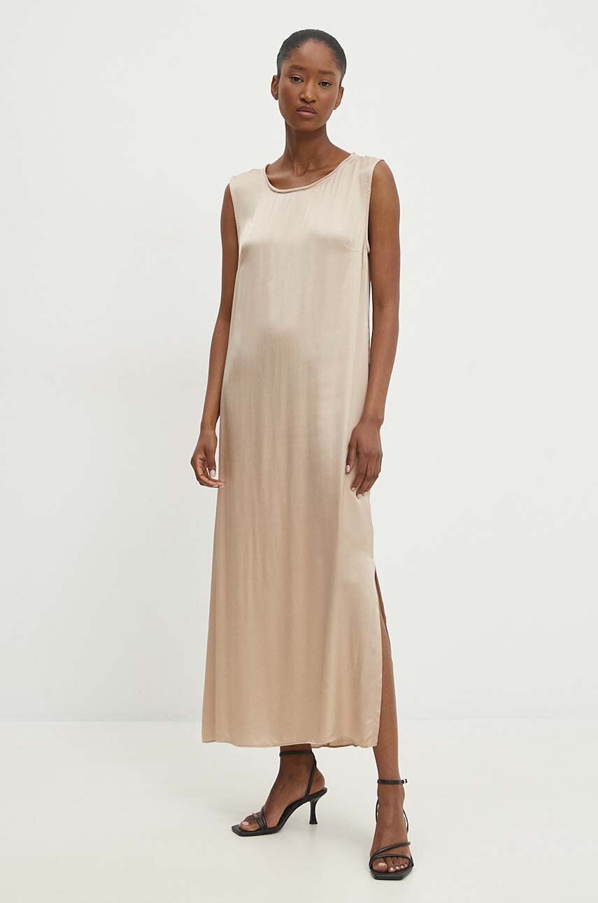 Answear Lab rochie culoarea bej, midi, dreaptă