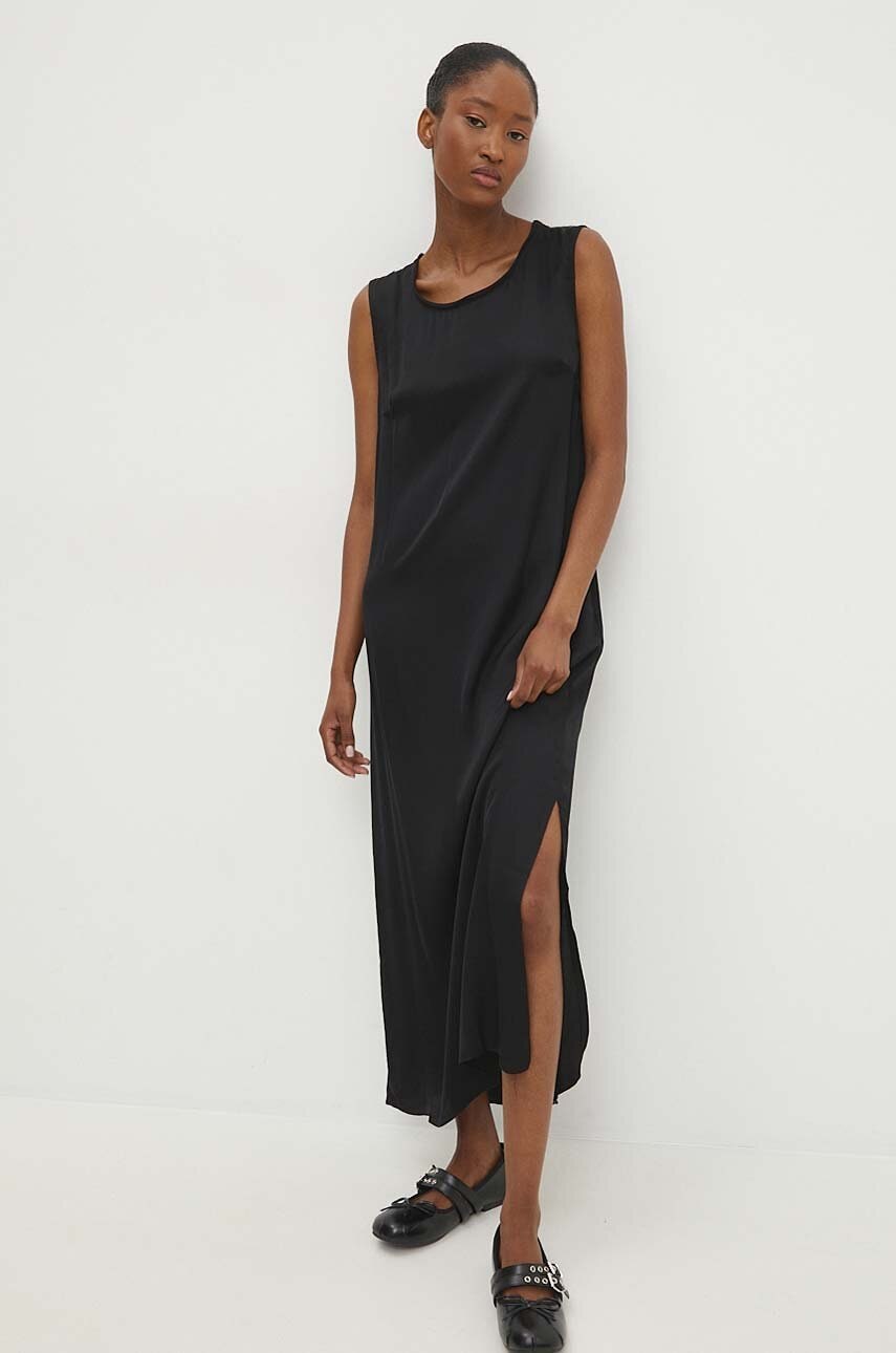 Answear Lab rochie culoarea negru, midi, drept Answear Lab rochie culoarea negru, midi, drept