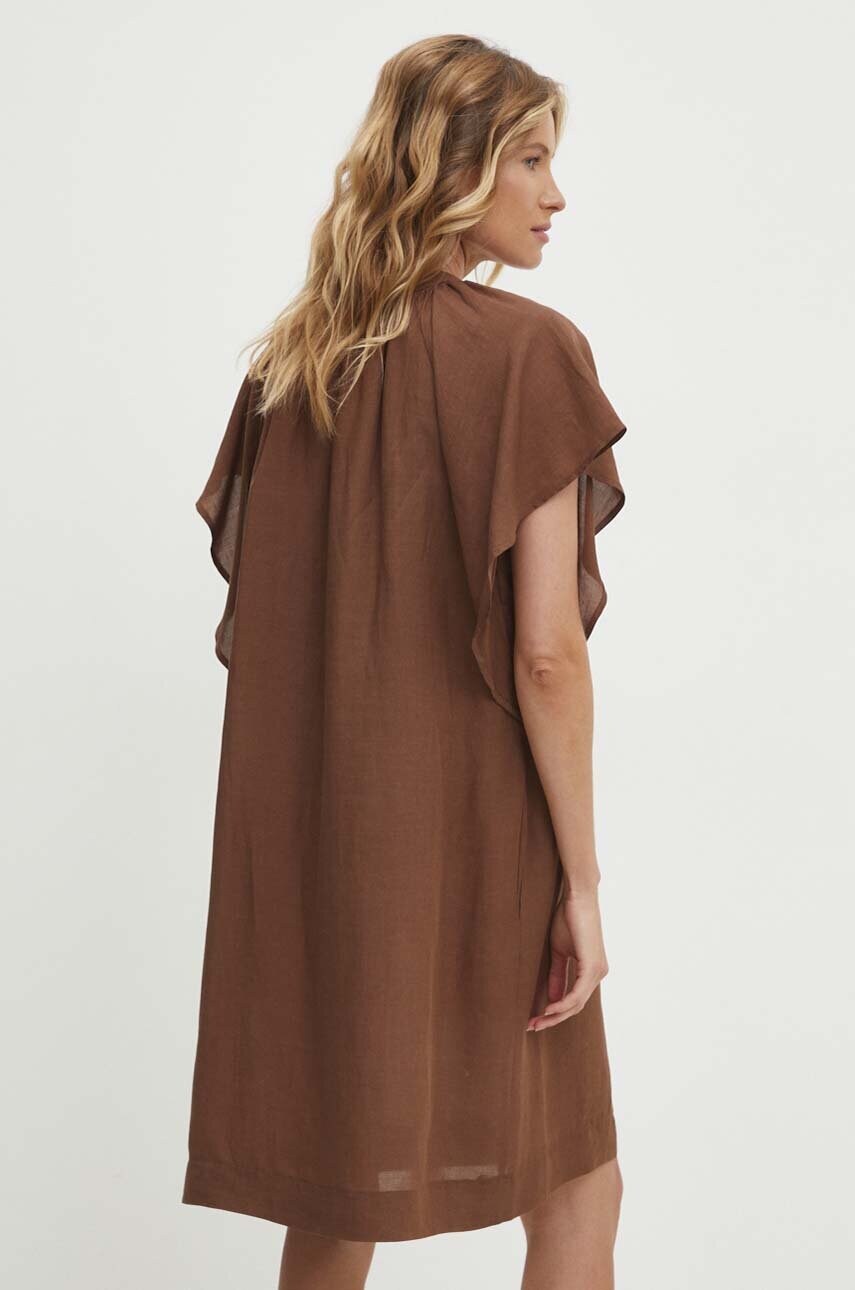 Бавовняна сукня Answear Lab колір коричневий mini oversize