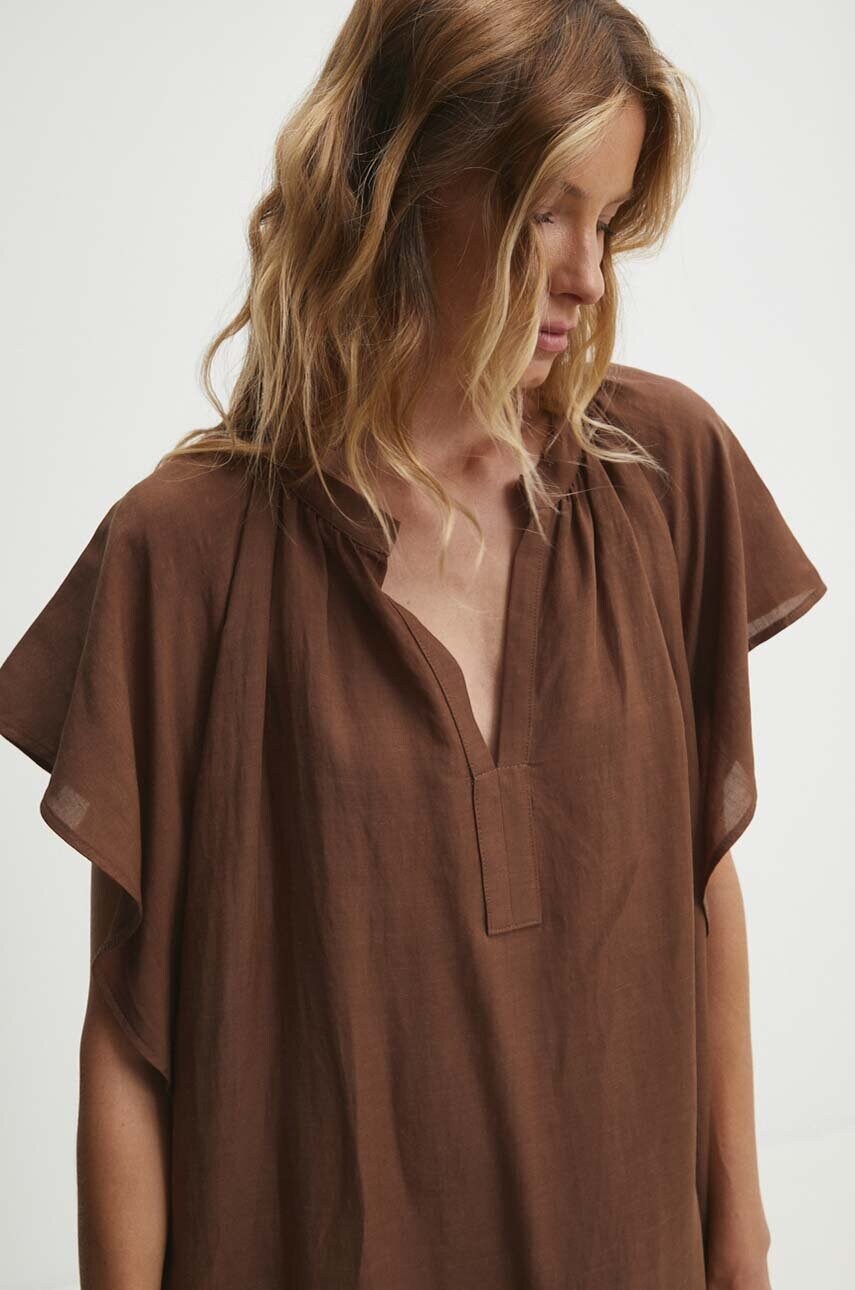 Бавовняна сукня Answear Lab колір коричневий mini oversize