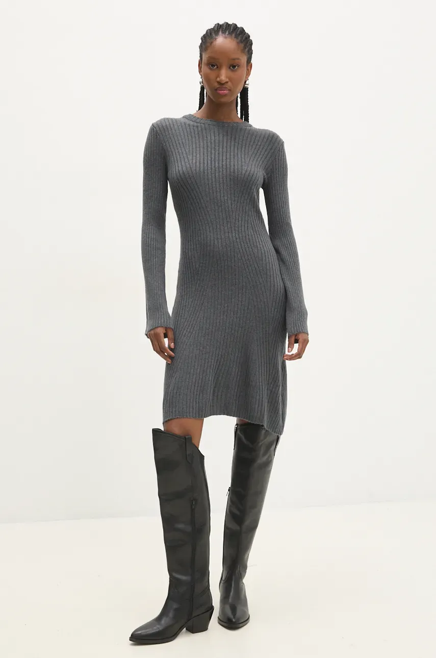 Answear Lab rochie culoarea gri, mini, evazată