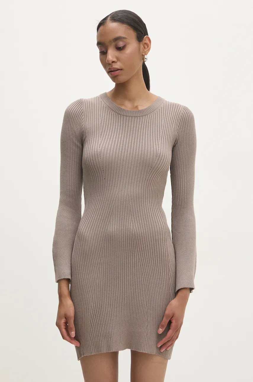 Answear Lab rochie culoarea maro, mini, evazată