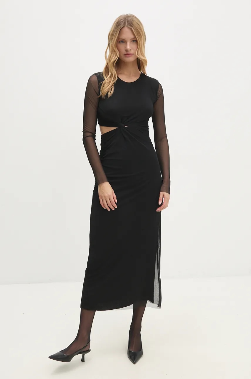 Платье Answear Lab цвет чёрный maxi облегающая Платье Answear Lab цвет чёрный maxi облегающая