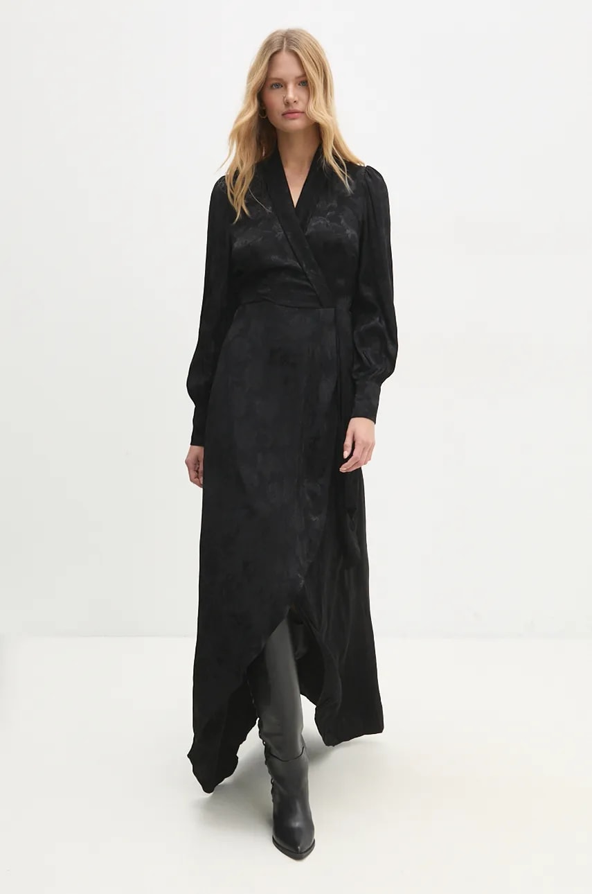 Платье Answear Lab цвет чёрный maxi расклешённая Платье Answear Lab цвет чёрный maxi расклешённая
