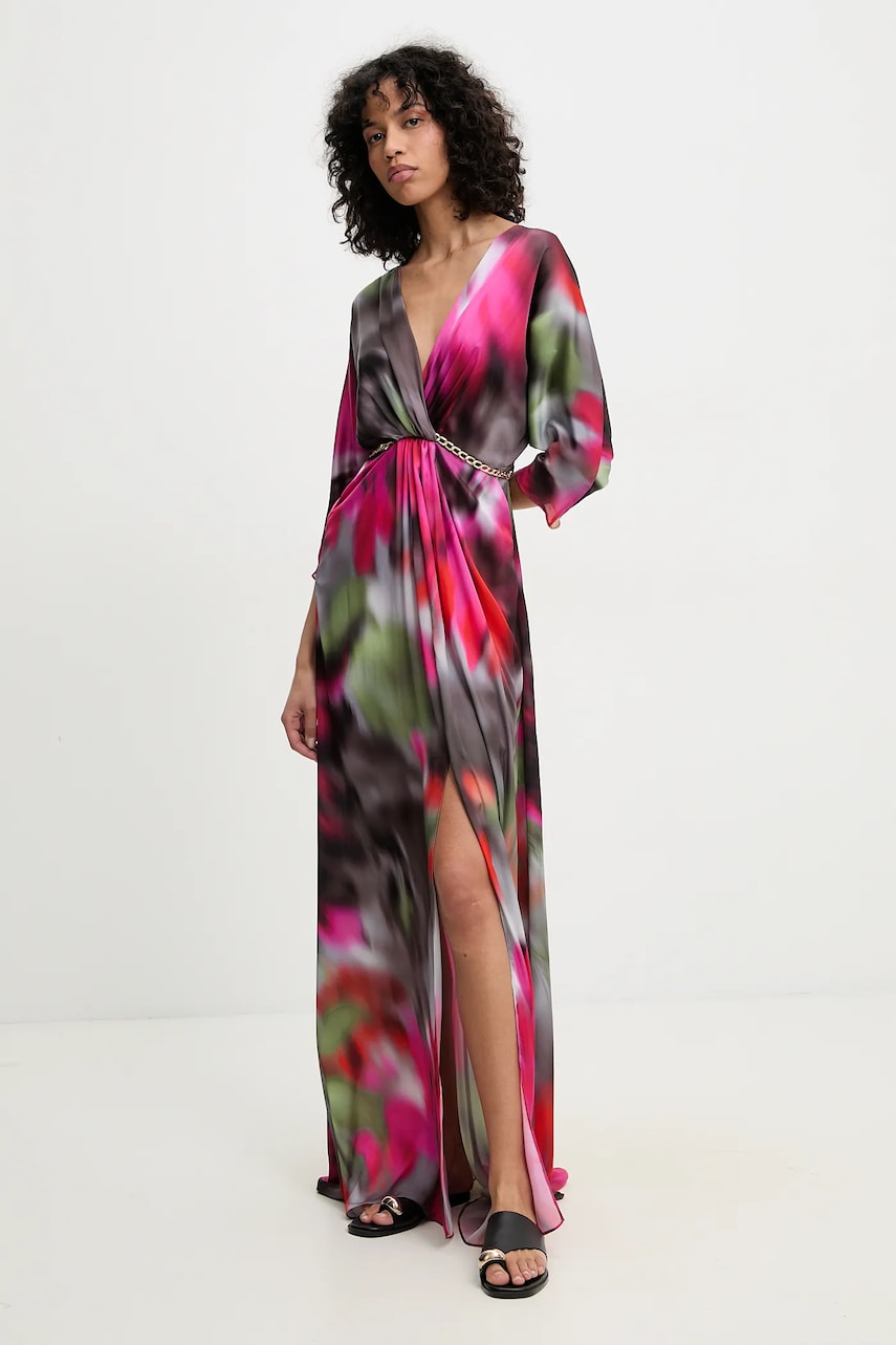 Answear Lab rochie culoarea roz, maxi, evazata