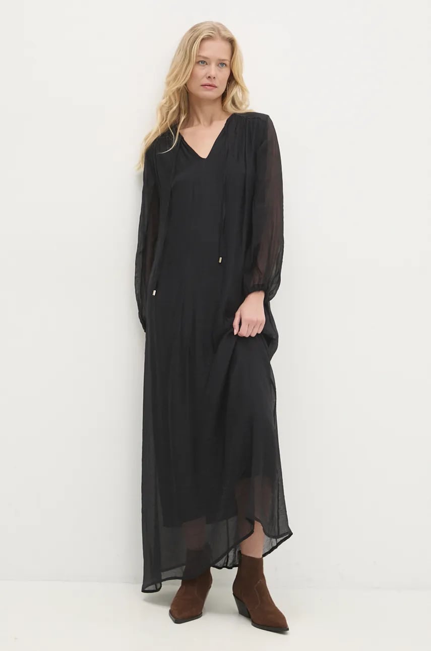 Answear Lab rochie culoarea negru, maxi, drept Answear Lab rochie culoarea negru, maxi, drept