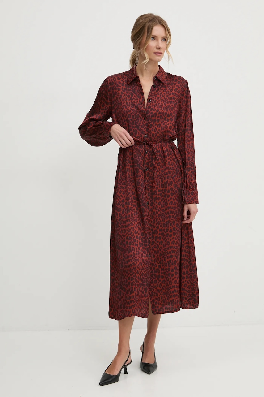 Платье Answear Lab цвет красный maxi расклешённая Платье Answear Lab цвет красный maxi расклешённая