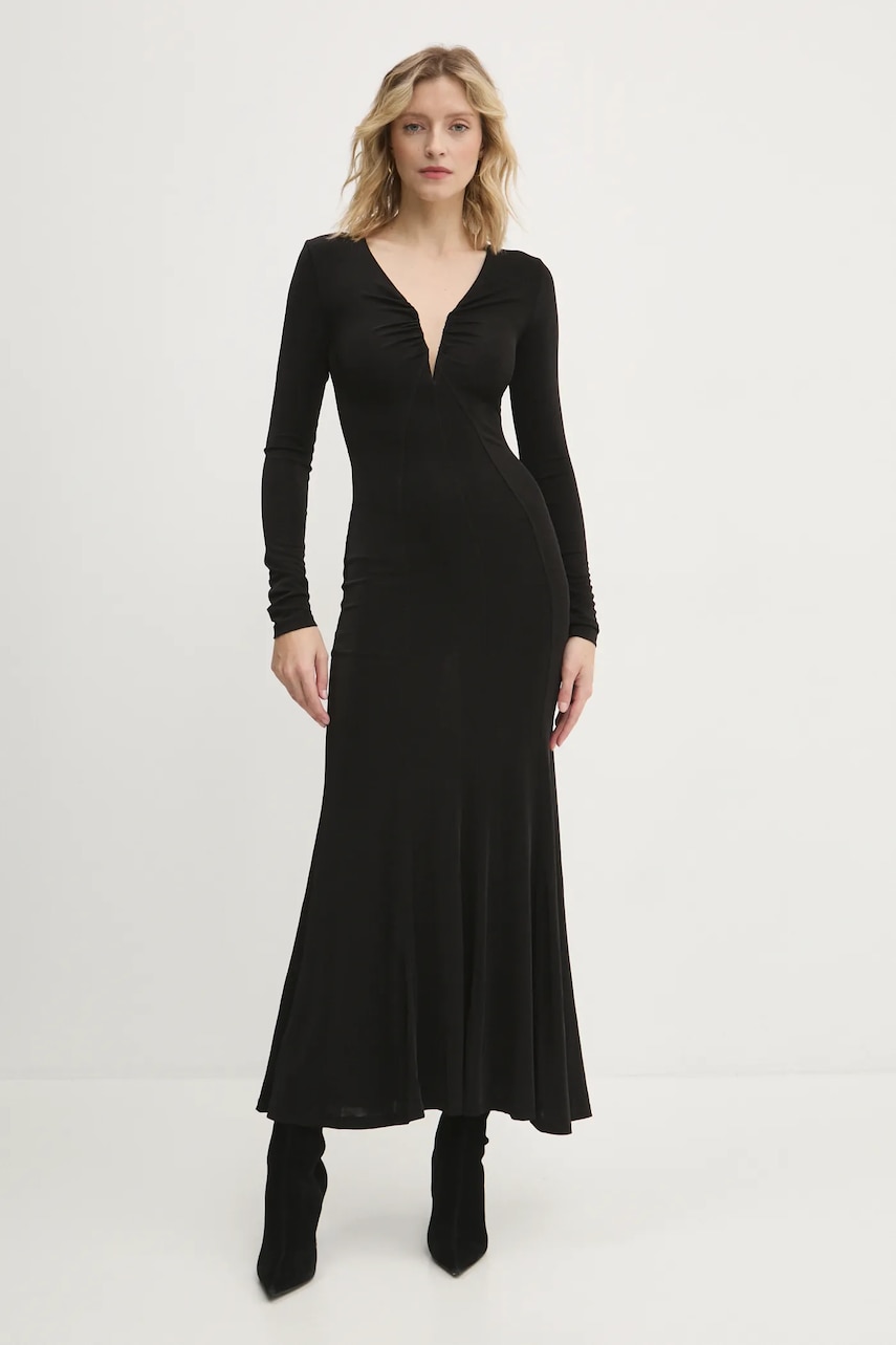 Answear Lab rochie culoarea negru, maxi, evazată