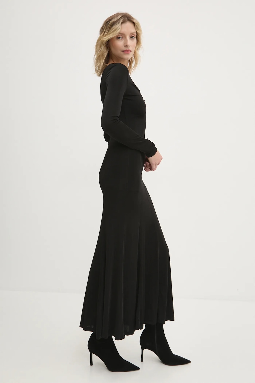 Платье Answear Lab цвет чёрный maxi расклешённая Платье Answear Lab цвет чёрный maxi расклешённая