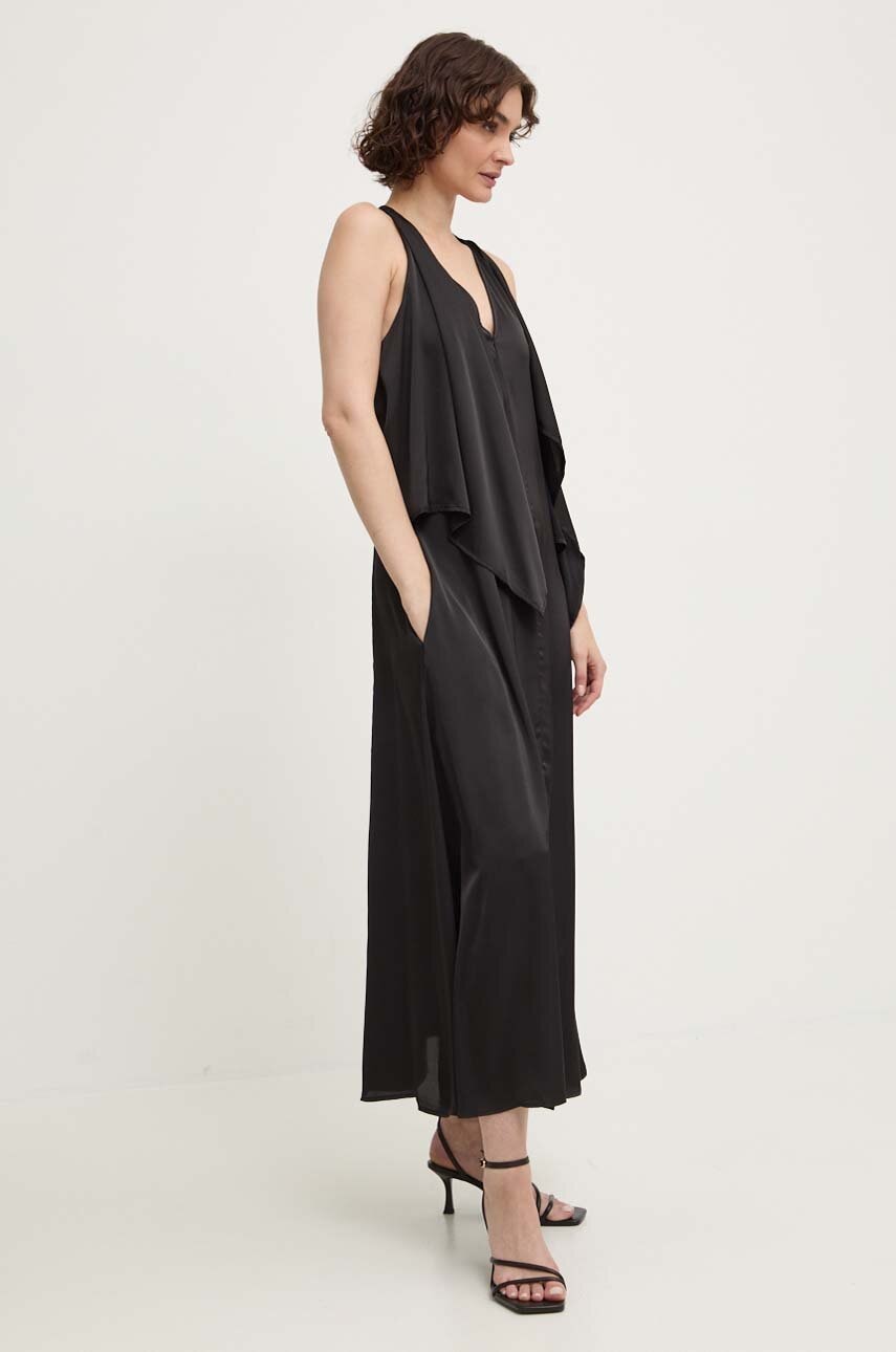 Answear Lab rochie culoarea negru, maxi, evazată