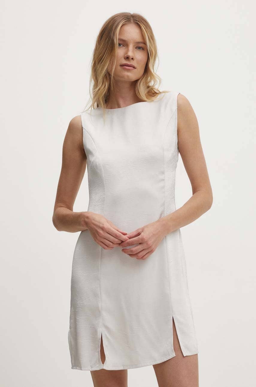 Answear Lab rochie culoarea alb, mini, evazati Answear Lab rochie culoarea alb, mini, evazati