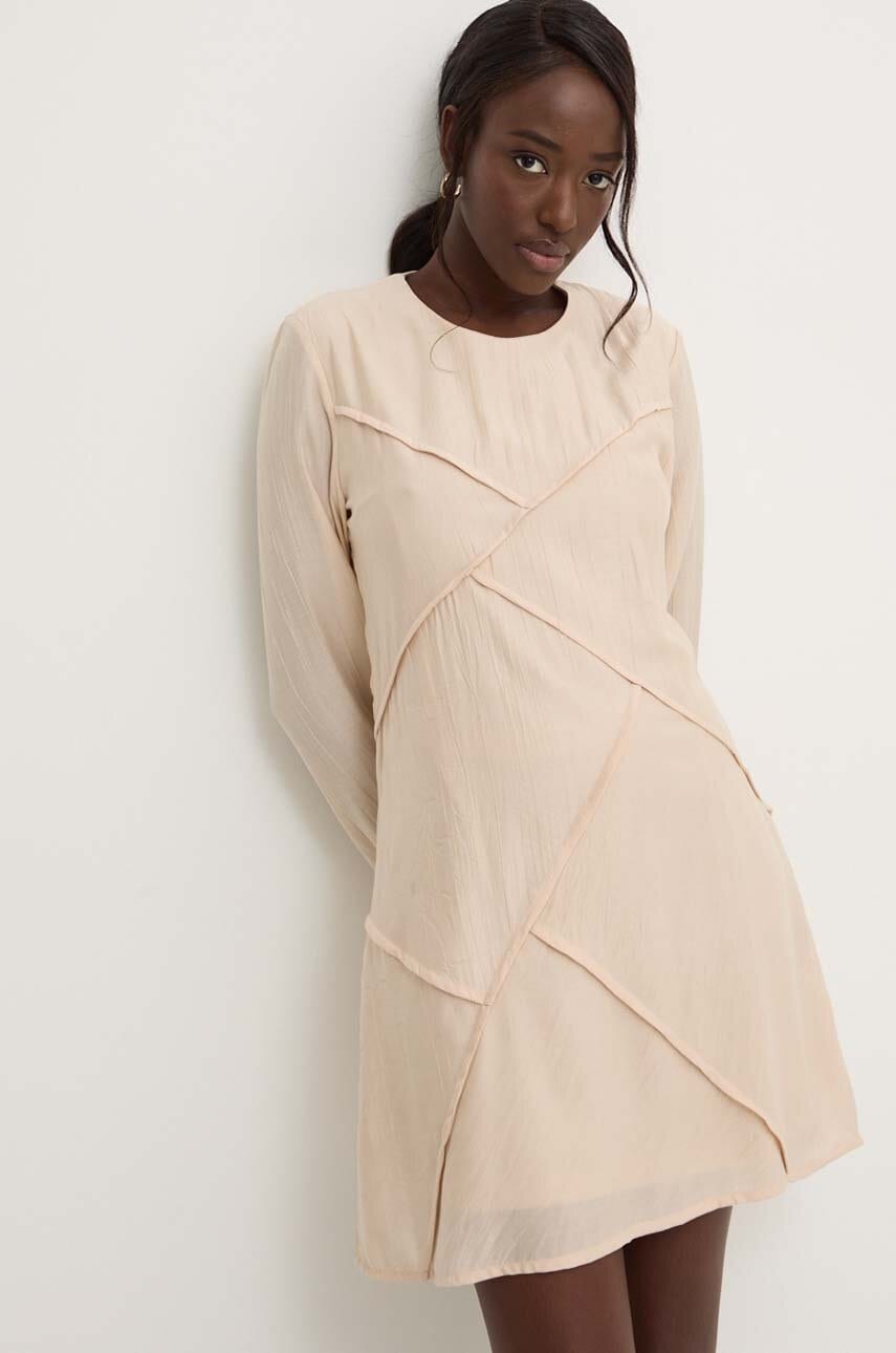 Answear Lab rochie culoarea bej, mini, drept Answear Lab rochie culoarea bej, mini, drept