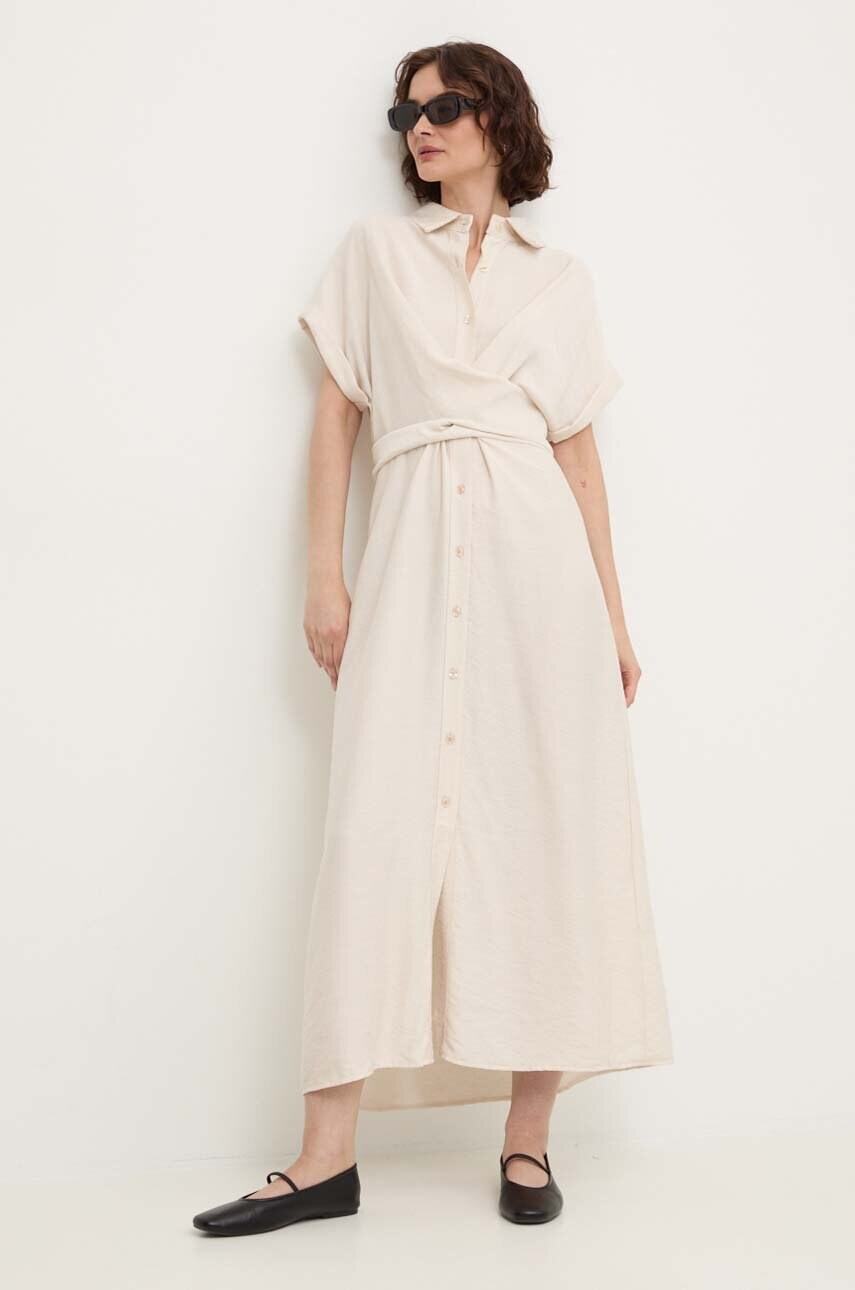 Answear Lab rochie culoarea bej, maxi, evazată