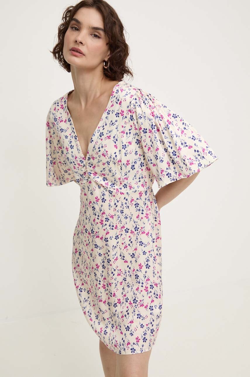 Answear Lab rochie culoarea bej, mini, drept Answear Lab rochie culoarea bej, mini, drept
