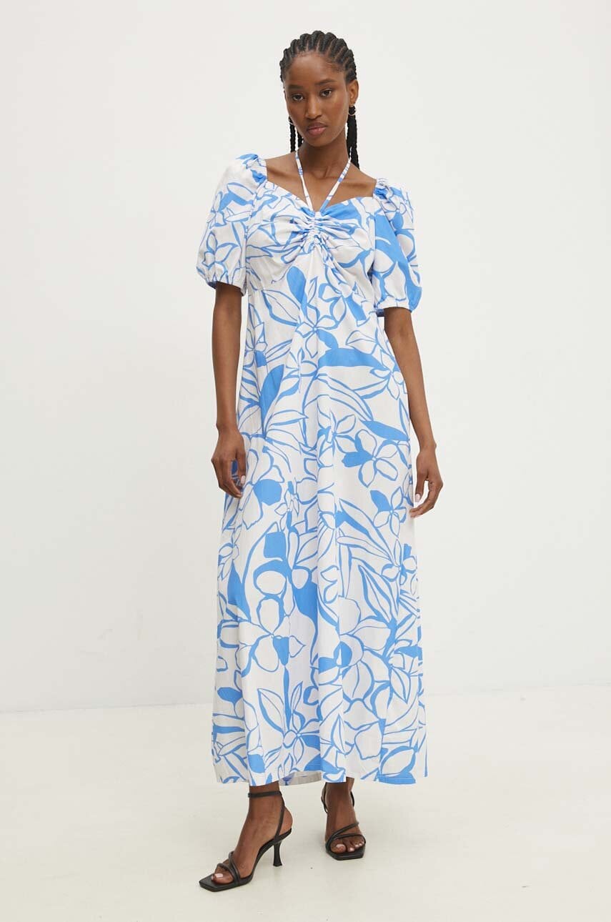 Answear Lab rochie din bumbac maxi, evazati Answear Lab rochie din bumbac maxi, evazati