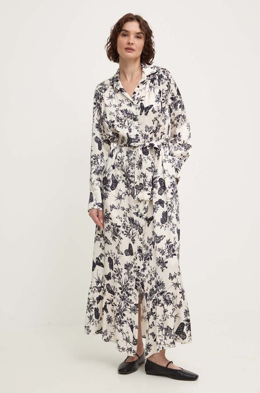 Answear Lab rochie culoarea alb, maxi, evazată