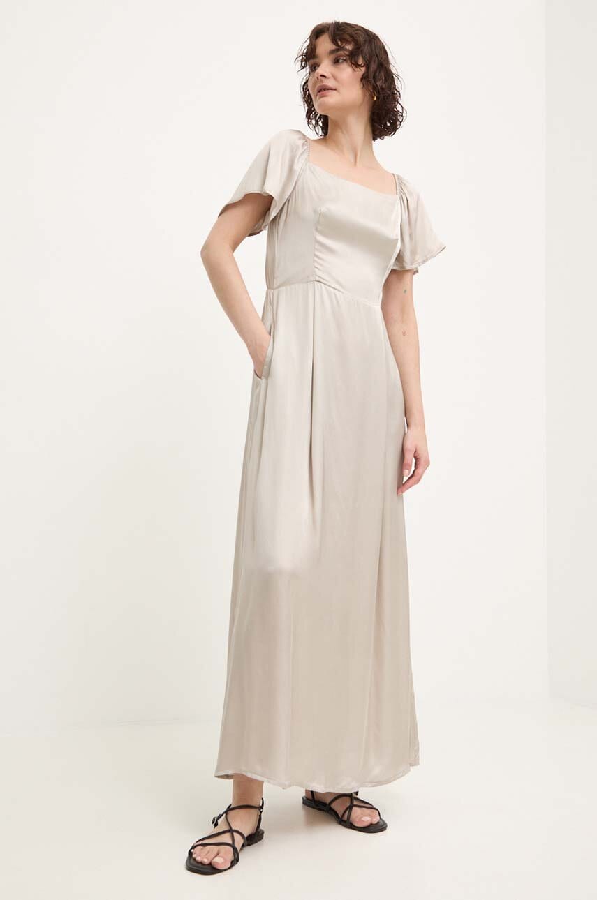 Answear Lab rochie culoarea bej, maxi, evazati Answear Lab rochie culoarea bej, maxi, evazati
