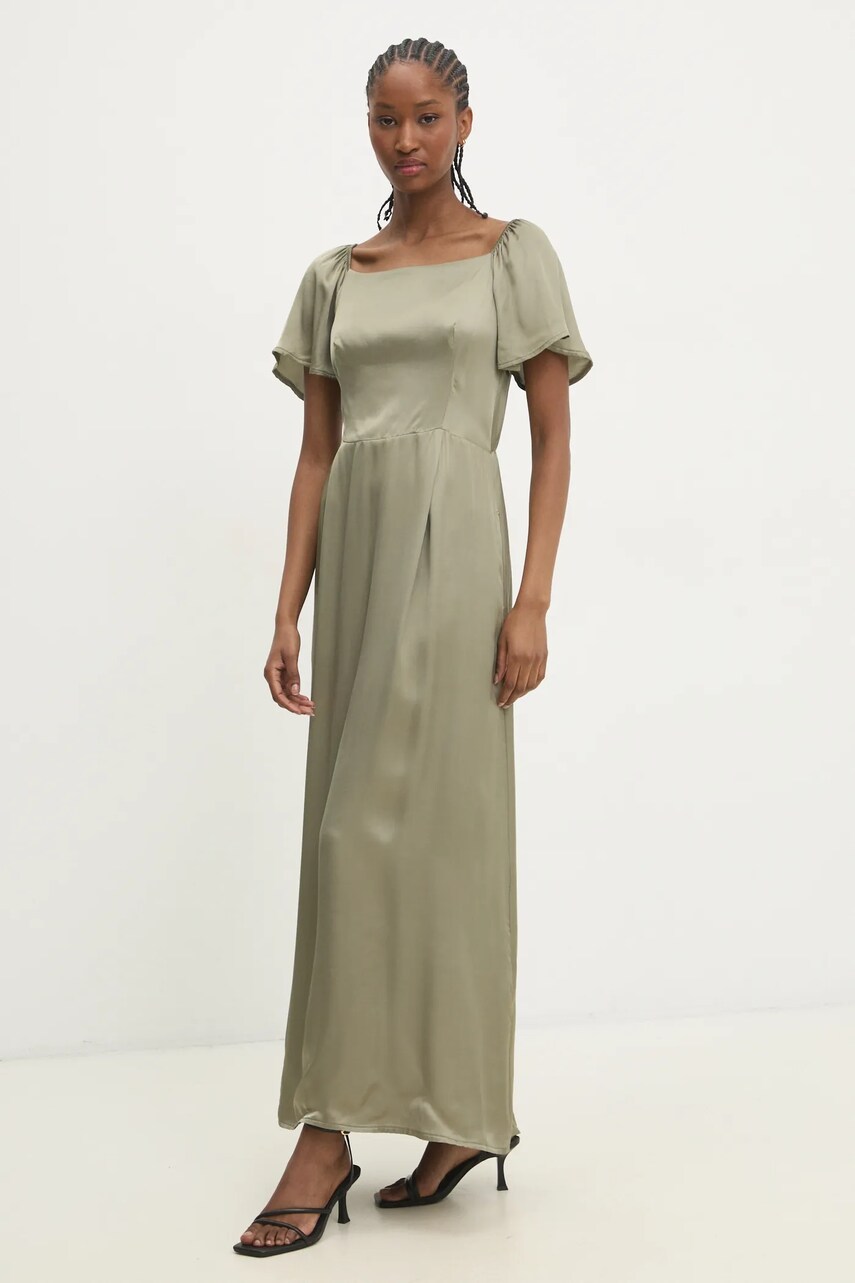 Answear Lab rochie culoarea verde, maxi, evazată