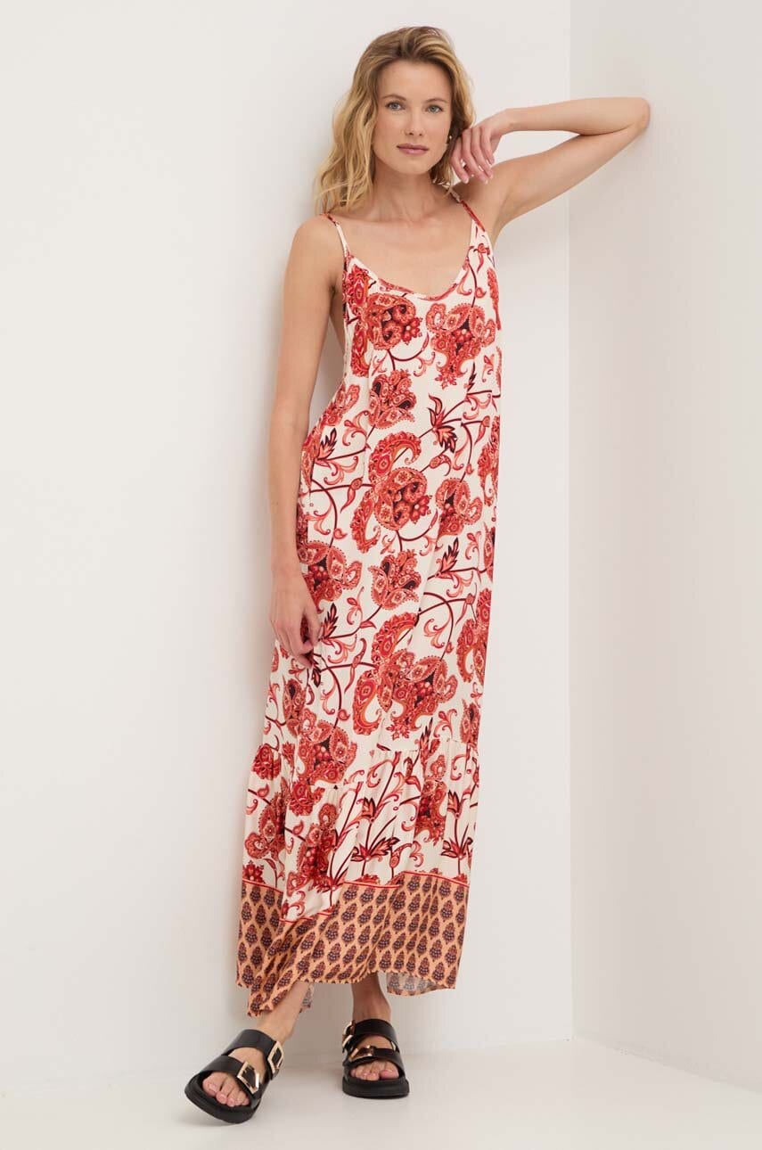 Answear Lab rochie culoarea bej, maxi, evazată