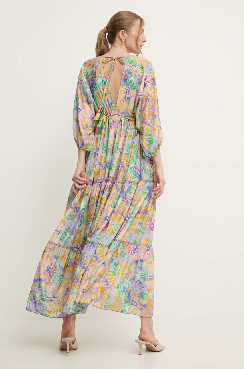 Answear Lab rochie de matase maxi, evazati