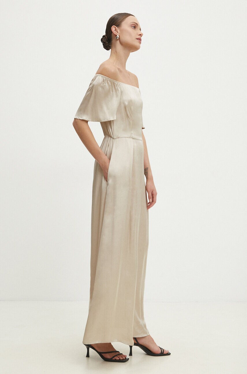 Answear Lab rochie culoarea bej, maxi, evazată