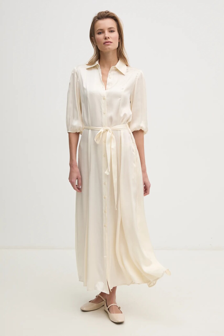 Answear Lab rochie culoarea bej, maxi, dreaptă