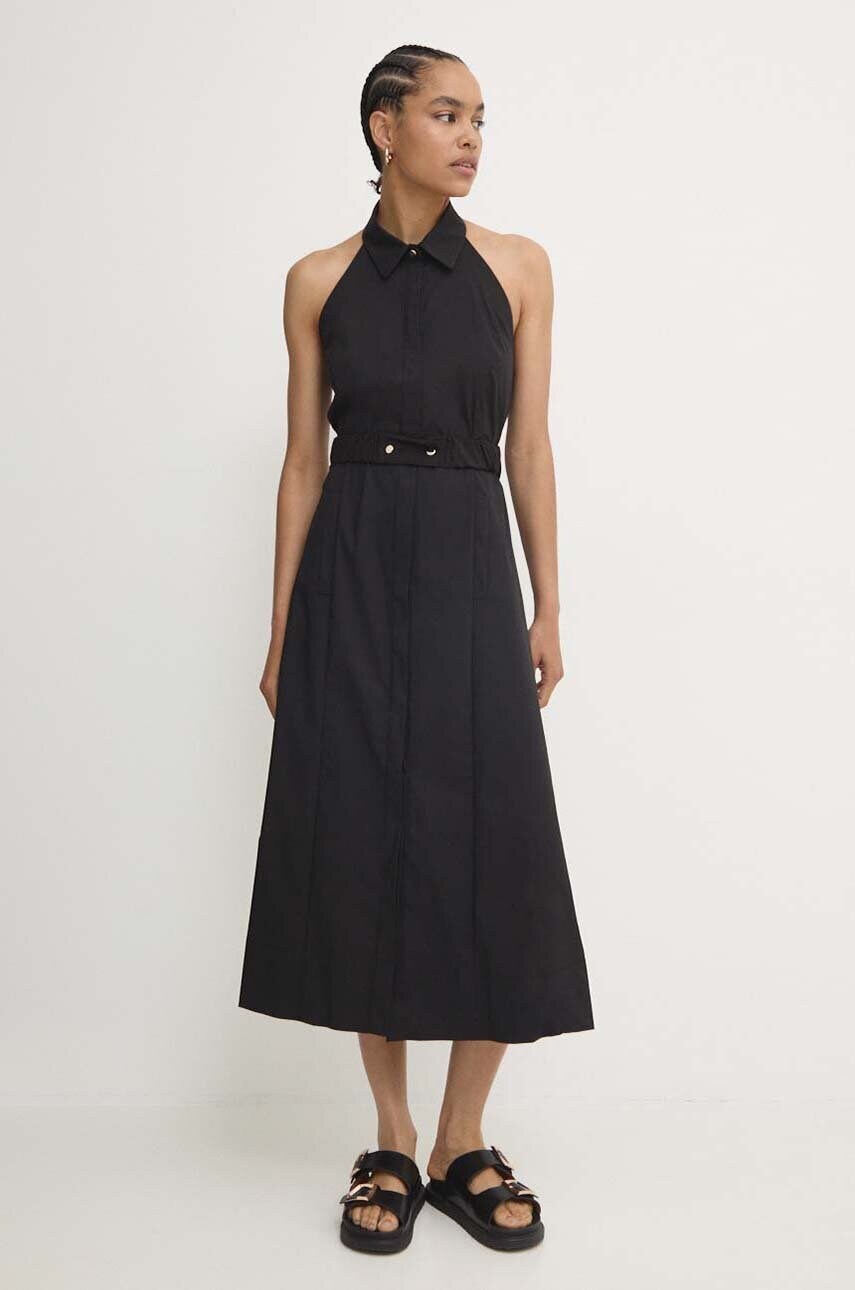 Answear Lab rochie culoarea negru, midi, evazati