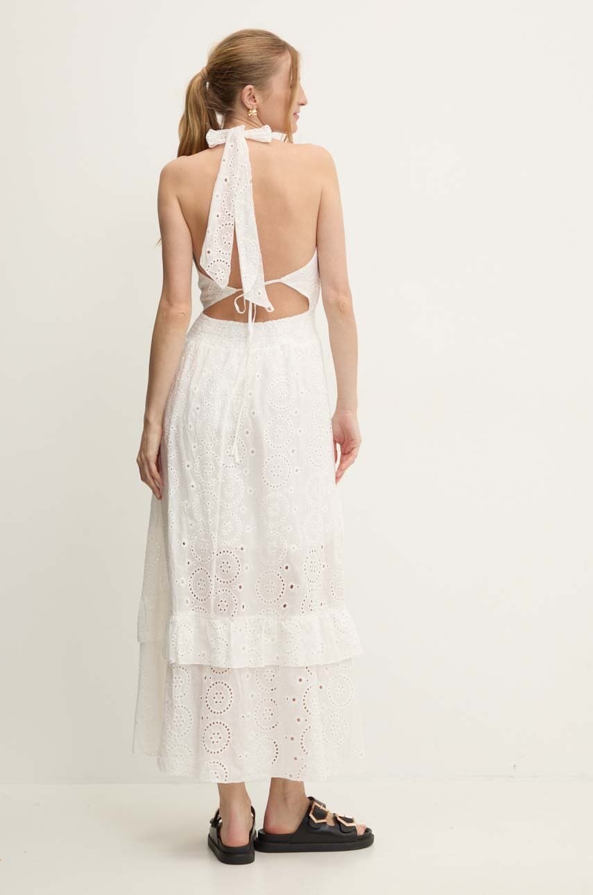 Answear Lab rochie din bumbac culoarea alb, maxi, evazati Answear Lab rochie din bumbac culoarea alb, maxi, evazati