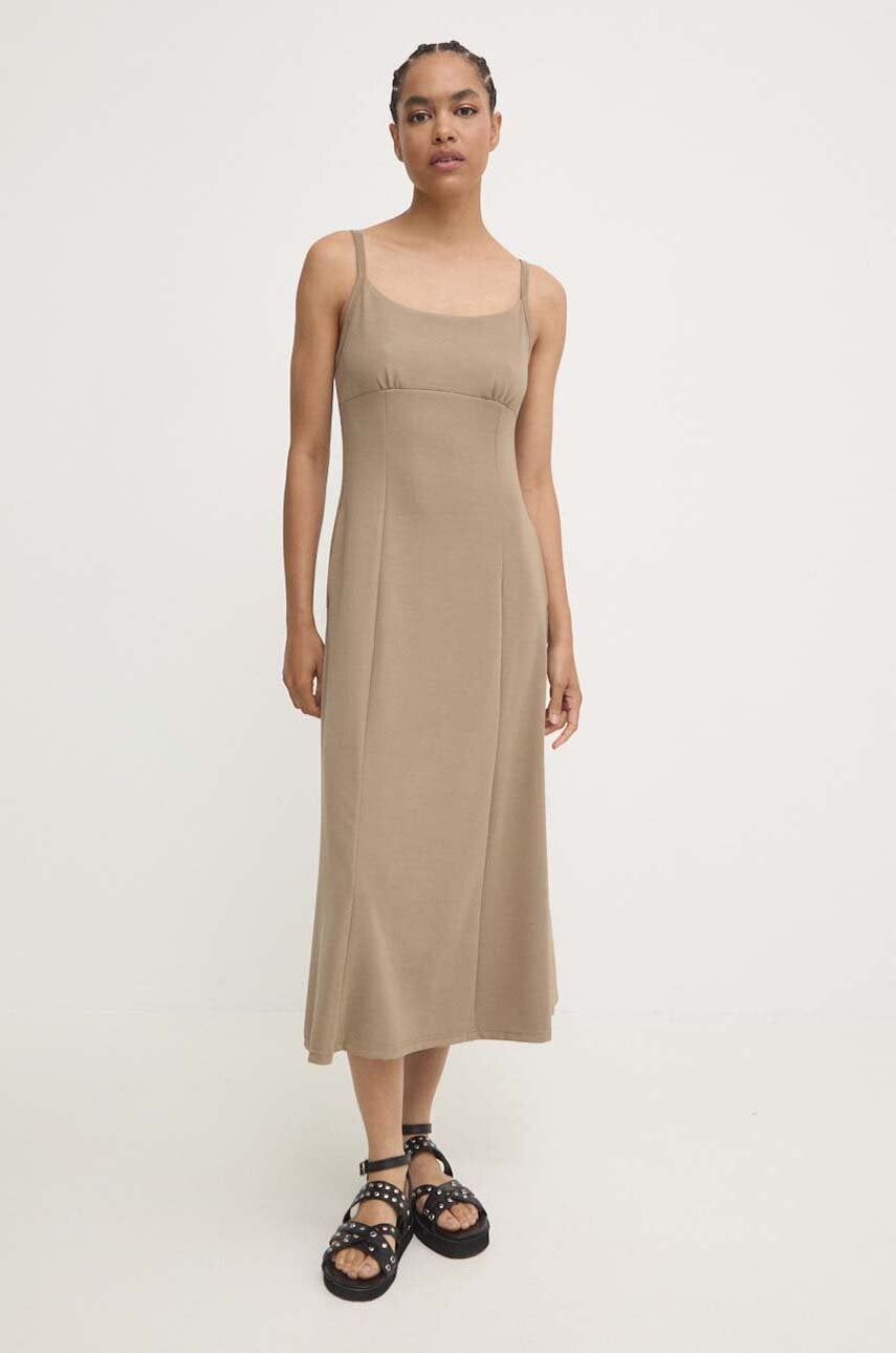 Answear Lab rochie culoarea verde, midi, evazată