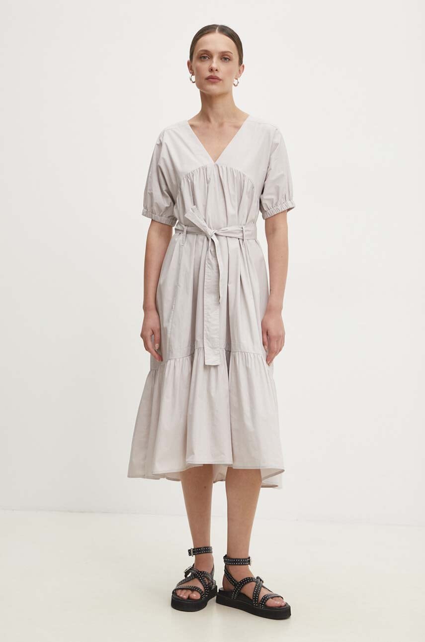 Answear Lab rochie din bumbac culoarea bej, mini, evazată