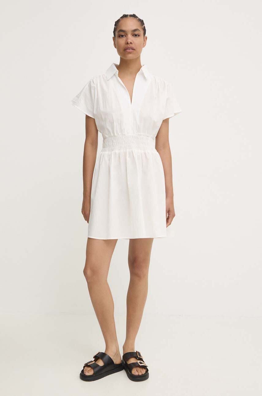 Answear Lab rochie din bumbac culoarea alb, mini, evazati Answear Lab rochie din bumbac culoarea alb, mini, evazati