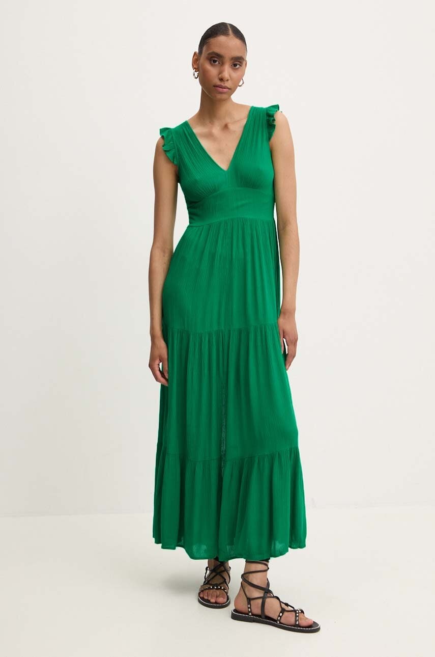Answear Lab rochie culoarea verde, maxi, evazati