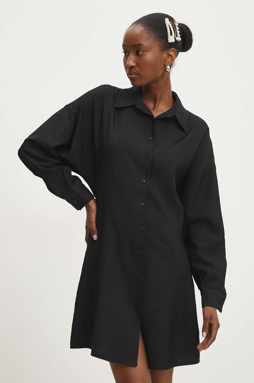 Answear Lab rochie culoarea negru, mini, evazati