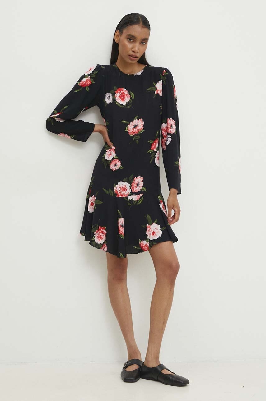 Answear Lab rochie culoarea negru, mini, evazată