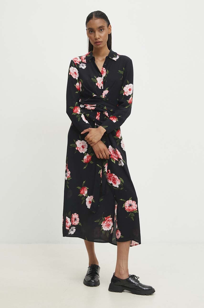 Answear Lab rochie culoarea negru, maxi, dreapta